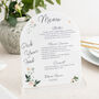 Personalised Floral Freestanding Acrylic Menu Sign, thumbnail 2 of 2