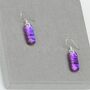 Purple Glass Earrings On Sterling Silver, thumbnail 10 of 12