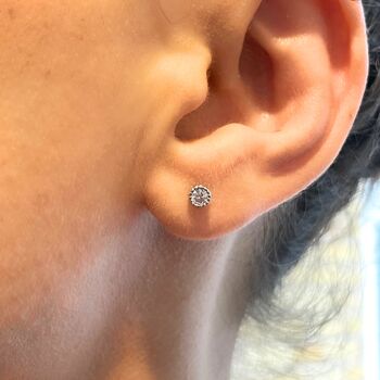 Diamond Cz Earrings Christmas Gift Set Gold And Silver, 6 of 10