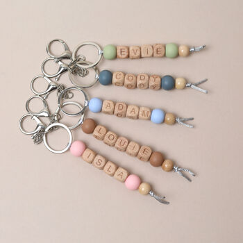 Custom Wooden Letter Bag Tag – Personalised Name Keyring, 4 of 6