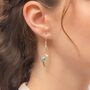 Handmade Turquoise And Pearl Statement Drop Earrings, thumbnail 2 of 7