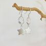 Silver Plated Star Crystal Drop Earrings, thumbnail 3 of 4