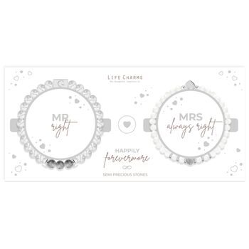 Mr Right And Mrs Always Right Semi Precious Stones Bracelet Set, 2 of 3