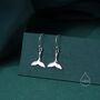 Sterling Silver Whale Tail Drop Dangle Hook Earrings, thumbnail 1 of 10