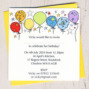 Personalised Birthday Balloons Invitations, 3 of 3