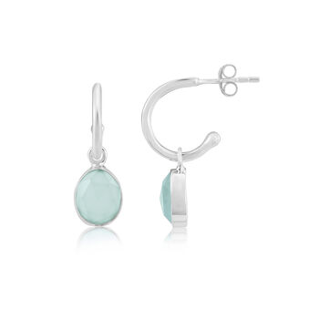 Manhattan Silver And Gemstone Interchangeable Hoops, 2 of 7