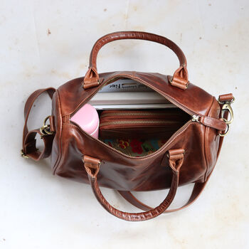 Leather Handbag With Crossbody Strap, 5 of 6