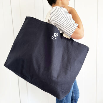 Giant Navy Bag With Hobby Motif And Initials, 2 of 6