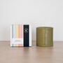 Lino Print Botanical Candle Pot With Refill Olive Green, thumbnail 2 of 7