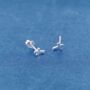 Tiny Minimalistic Cross Stud Earrings, Silver Cross Earrings, Small Studs, thumbnail 3 of 7