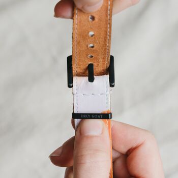 'Paint' Leather Smartwatch Strap; Handmade Watch Band, 5 of 9