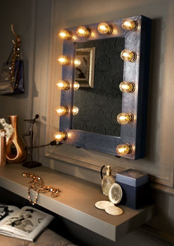 Faux Leather Broadway Hollywood Mirror, 6 of 9