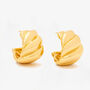 18 K Gold Plated Wide Wave Earrings, thumbnail 1 of 3