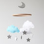 Cloud Star And Moon Baby Mobile White And Pink, thumbnail 8 of 10
