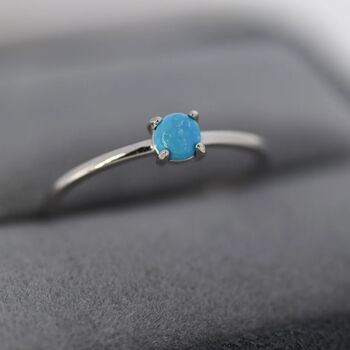 Genuine Turquoise Stone Ring In Sterling Silver, 3 of 11