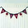 Union Jack Coronation Bunting In Hand Embroidered Wool, thumbnail 2 of 5