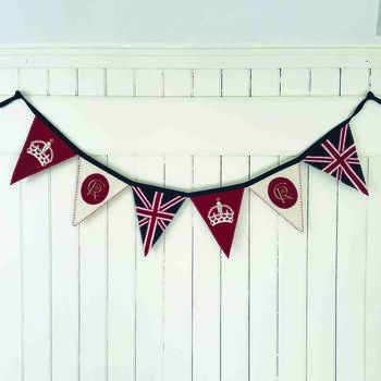Union Jack Coronation Bunting In Hand Embroidered Wool, 2 of 5