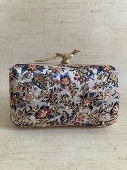 Floral Multicoloured Rectangular Digitally Printed Clutch Bag, 3 of 10