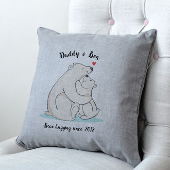 Personalised Bear Daddy And Bear Cub Cushion, 2 of 4