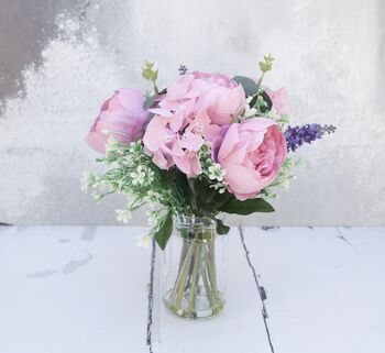 Peony Bouquet With Lavender Artificial, 10 of 10