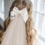 White Bride Bow Veil, thumbnail 2 of 2