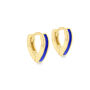 Gold Plater Silver And Enamel V Shape Hoop Earrings, thumbnail 3 of 9