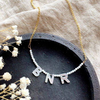 Mother Of Pearl Letter Necklace, 4 of 8