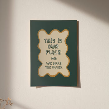 This Is Our Place House Rules Funny Typography Print, 6 of 12