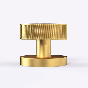 Knurled Brass Gold Mortice Door Knobs With Gloss Insert, 5 of 7