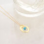 Halo Birthstone Necklace Turquoise December, thumbnail 6 of 7