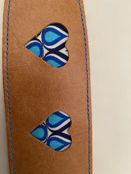 Tan Leather Collar With Teardrop Print Heart Cutouts, 4 of 9