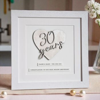 Personalised Pearl Wedding Anniversary Framed Print – 30 Years, 3 of 4