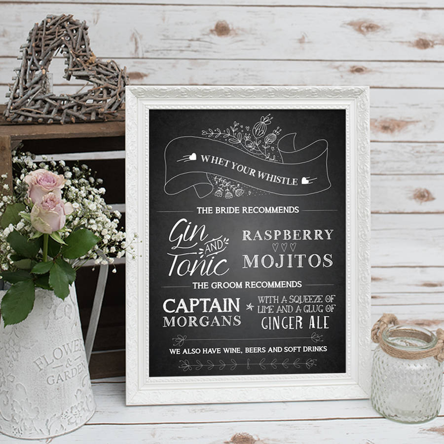 chalkboard cocktail menu print by anon design | notonthehighstreet.com