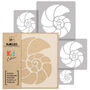 Reusable Stencils Five Pcs Nautilus Shell With Brushes, thumbnail 2 of 5