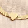Gold Stainless Steel Heart Charm Herringbone Bracelet, thumbnail 3 of 12