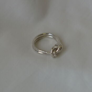 Recycled Sterling Silver Double Knot Ring, 2 of 3