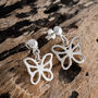 Butterfly Earrings Limited Edition In Sterling Silver, thumbnail 3 of 4