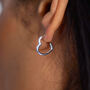 Sterling Silver Heart Hoop Stud Earrings, thumbnail 1 of 5