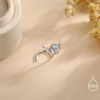 Sterling Silver Highland Cow Nose Ring, 6 of 10