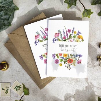 Colourful Flowers Will You Be My Bridesmaid Card, 2 of 7
