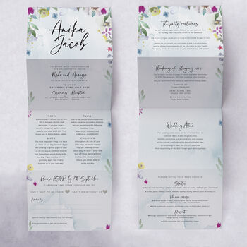 'Flower Press' Four Fold Wedding Invitation, 3 of 9