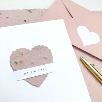 Plnatable Seed Paper Heart Thank You Card, 5 of 8