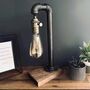 Steampunk Pipe Desk Lamp – Vintage Industrial Light, thumbnail 6 of 6