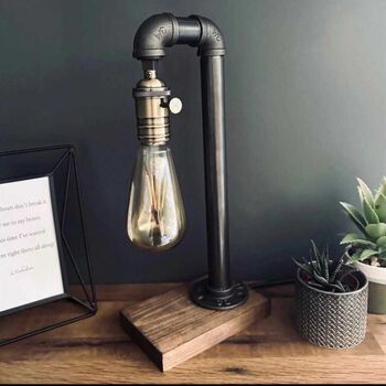 Steampunk Pipe Desk Lamp – Vintage Industrial Light, 6 of 6