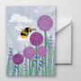 Bumblebee And Alliums Card, thumbnail 1 of 2