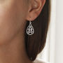 Sterling Silver Dangly Geometric Teardrop Earrings, thumbnail 1 of 5