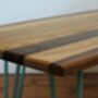 Hairpin Leg Coffee Table Long Ash Oak Walnut Stripe, thumbnail 2 of 12