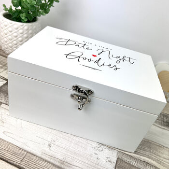 Personalised White Couples Date Night Treat Box Three Sizes, 6 of 10