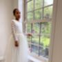 Long Sleeve Lace Flower Girl Dress – Heart Back Tulle Dress For Communion And Christening UK Handmade, thumbnail 3 of 9