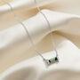 Birthstone Baguette Necklace In Sterling Silver, thumbnail 11 of 12